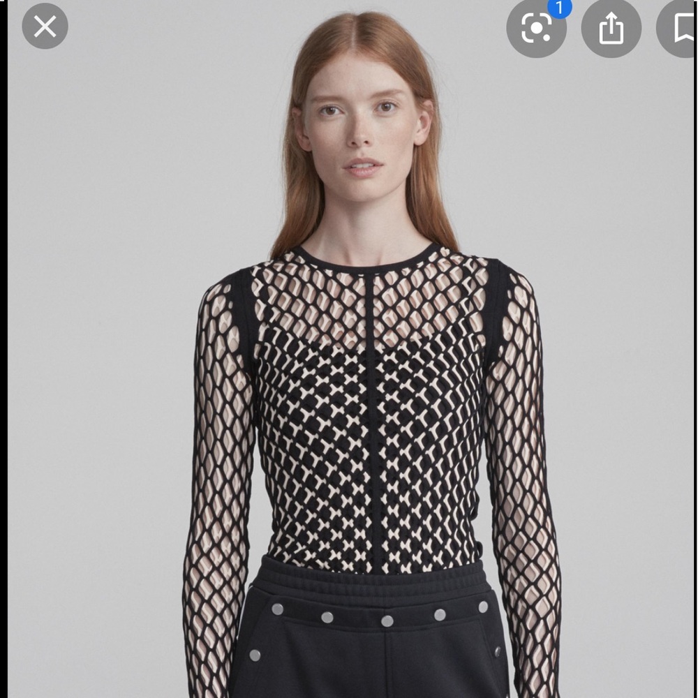 rag and bone black mesh top - Picture 1 of 3